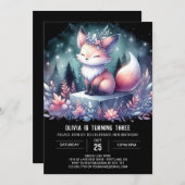 Invitation Imaginaire personnalisé Fox Anniversaire numérique (Devant / Derrière)