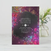 Invitation Imaginaire pétillant Fête des mariées florale Vint (Debout devant)