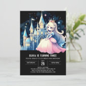 Invitation Imaginaire Petite princesse Anniversaire (Debout devant)