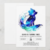 Invitation Imaginaire Simple Wolf Digital Boy Anniversaire (Devant / Derrière)