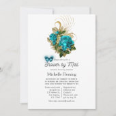 Invitation Imaginaire Turquoise - Douche Turquoise et or par (Devant)