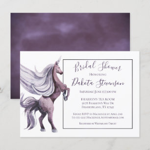 Invitation Imaginaire Unicorn Douche Magique couleur violet