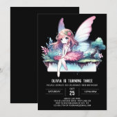 Invitation Imaginaire Whimsy Fairy Anniversaire (Devant / Derrière)