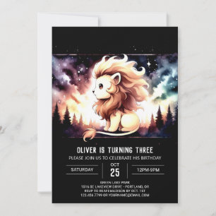Invitation Imaginaire Whimsy Lion anniversaire