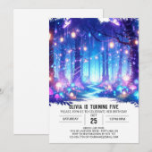 Invitation Imaginaire Whimsy Woodland Digital Birthday (Devant / Derrière)