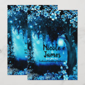 Invitation Imaginaire Woodland Enchanted Blue Forest Mariage (Devant / Derrière)