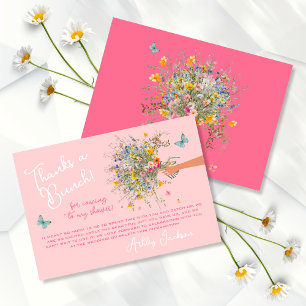 Invitation Immense Bouquet Bride Fête des mariées rose Merci