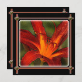 Invitation impact graphique du grand lis rouge (Devant / Derrière)