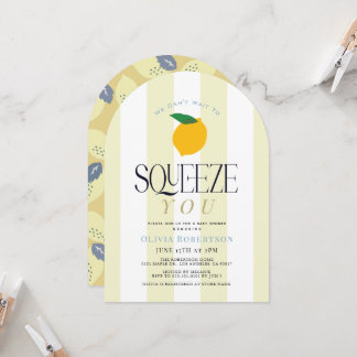 Invitation Impatient de Presser les Rayures de Citron Baby Sh
