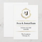 Invitation Imperial Luxe Wedding Invitation-Monogram Elegance (Devant / Derrière)