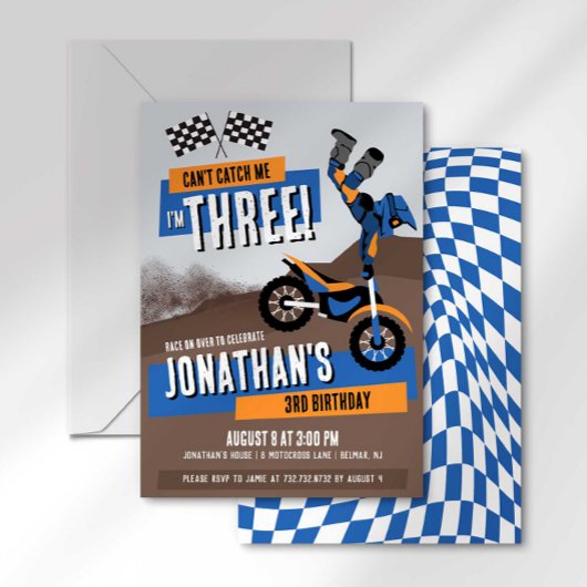 Invitation Impossible de m'attraper, j'ai trois ans pour mon