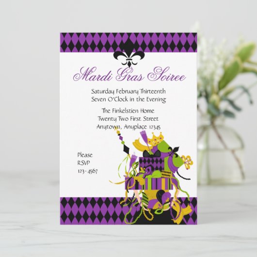 Invitation Impossible Mardi Gras Stack (Debout devant)