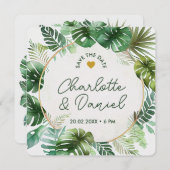 Invitation Impression aquarelle topique | MARIAGE | Enregistr (Devant / Derrière)