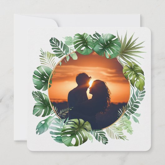 Invitation Impression aquarelle topique | MARIAGE | Enregistr (Dos)