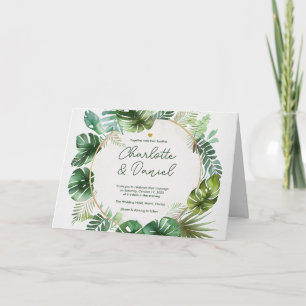 Invitation Impression aquarelle topique Plié MARIAGE