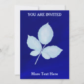 Invitation Impression au cyanotype de feuilles de ronce (Devant)