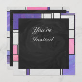 Invitation Impression blanc rose rose clair (Devant / Derrière)