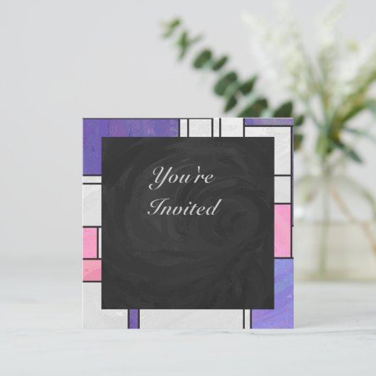 Invitation Impression blanc rose rose clair (Debout devant)