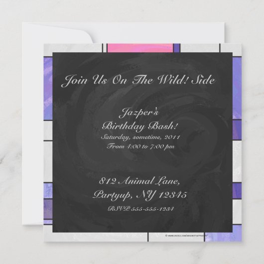 Invitation Impression blanc rose rose clair (Dos)