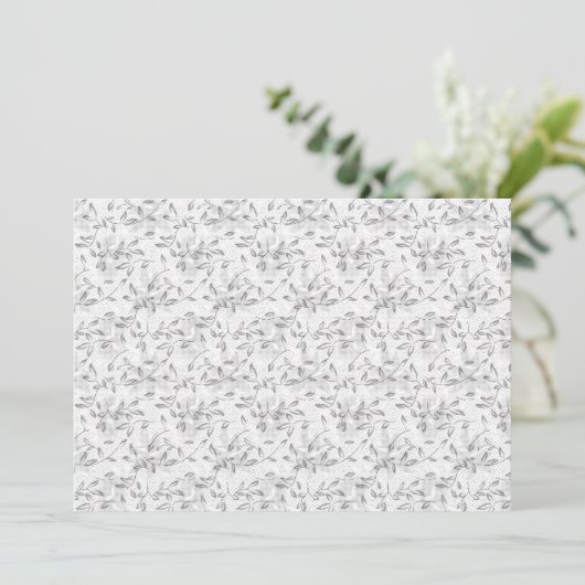 Invitation Impression botanique monochrome sans couture (Debout devant)
