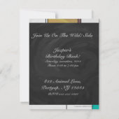Invitation Impression Brown jaune Turquoise Mondrial (Dos)