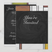 Invitation Impression Brown jaune vert (Devant / Derrière)
