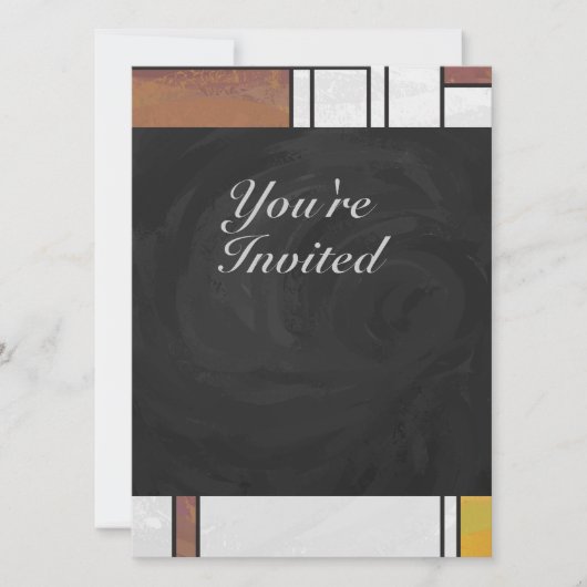 Invitation Impression Brown jaune vert (Devant)