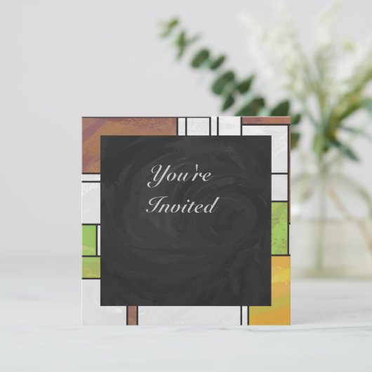 Invitation Impression Brown jaune vert (Debout devant)