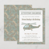 Invitation Impression camouflage Hélicoptère Armée Garçons Fê (Devant / Derrière)