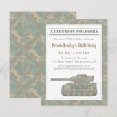 Invitation Impression camouflage militaire Fête d'anniversair (Devant / Derrière)