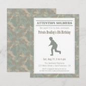 Invitation Impression camouflage silhouette de soldat fête d' (Devant / Derrière)