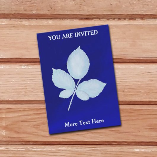 Invitation Impression Cyano Feuilles de Ronce