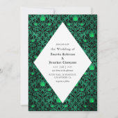 Invitation Impression damassée gothique mariage rustique Hall (Devant)