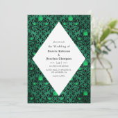 Invitation Impression damassée gothique mariage rustique Hall (Debout devant)