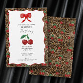 Invitation Impression d'animal Léopard Guépard Fille Cherry A