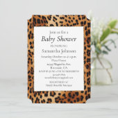 Invitation Impression d'animal léopard noir marron (Debout devant)