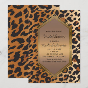 Invitation Impression d'animal sauvage exotique léopard guépa