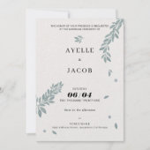 Invitation Impression d'aquarelle minimaliste Foliage personn (Devant)