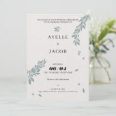 Invitation Impression d'aquarelle minimaliste Foliage personn (Debout devant)