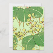 Invitation Impression de bloc de bois de feuille verte botani (Dos)