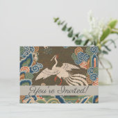 Invitation Impression de broderie en soie blanche antique chi (Debout devant)