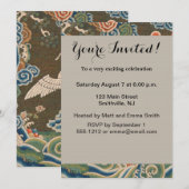 Invitation Impression de broderie en soie blanche antique chi (Devant / Derrière)