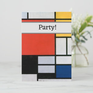 Invitation Impression de composition de Piet Mondrian rouge j