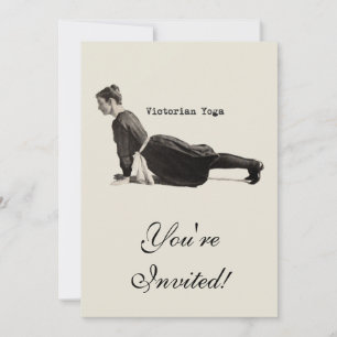 Invitation Impression de femme de yoga victorienne vintage en