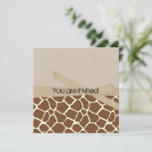 Invitation Impression de girafe avec Baby shower Abstrait Bow (Debout devant)