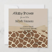 Invitation Impression de girafe avec Baby shower Abstrait Bow (Dos)