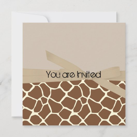 Invitation Impression de girafe avec Baby shower Abstrait Bow (Devant)