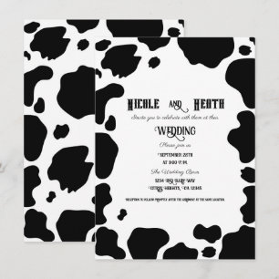Invitation Impression de taches de vache Moo noir et blanc Ma