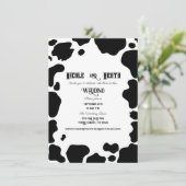 Invitation Impression de taches de vache Moo noir et blanc Ma (Debout devant)