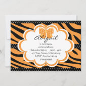 Invitation Impression de tigres orange et noir (Devant)
